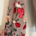 American Eagle  Outfitters Floral Embroidered Long Sleeves V-Neck Knit Sweater Photo 4