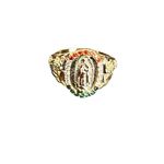 Lady of Guadalupe Virgin Mary With Round Cut Cubic Zirconia Ring size 9 Gold Photo 7