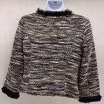 I.N.C. International Concepts Nubby Tweed Short Jacket w/Net Fringe Trim Photo 1