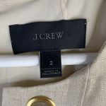 J Crew Sz 2 Dress Beige Gold Metallic Linen Shift Grommet V Photo 2
