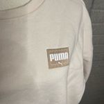 Puma Womens Beige Oversized Embroidered Logo Crewneck Sweatshirt Size XL Photo 2