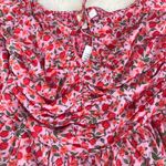 WAYF  Pink‎ Rose Floral Sweetheart Ruched Peplum Top Cottagecore Coquette Small Photo 4
