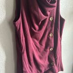 Sweet Rain ❤️ Burgundy Button Cowl Neck Vest Photo 1