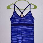 Athleta  Womens Shorebreak Swim Dress Size Small Blue Striped Photo 1
