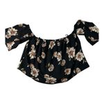 J.O.A. Los Angeles Black Floral Off-Shoulder Top Size: Small FLOWER TOP Photo 8