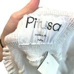 PITUSA Agata Smocked Crop Top In White Long Sleeves Size Petite / XS Photo 9