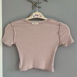 Silence + Noise Pink Ribbed Crop Top Photo 3