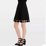 Club Monaco Women’s 6 Tassel Fringe Mini Skirt Black Coastal Beach Resortwear Photo 5
