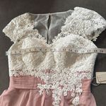 Women’s Ivory Lace Top Pink Chiffon V Photo 7