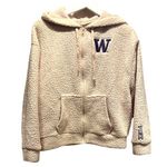 PINK - Victoria's Secret University of Washington UW VS Pink Fleece Coat Zip Up Size Small Photo 0