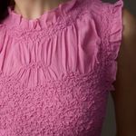 Anthropologie  Textured Smocked Vest Top Pink Size Medium Photo 3