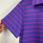 Nike Golf Purple Striped Dri-Fit Short Sleeve Polo Shirt Photo 1
