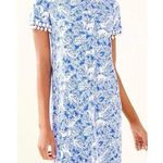 Lilly Pulitzer Blue and White Fox Patterned Dress Size Medium Photo 0