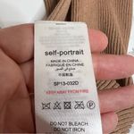 Self Portrait Self-Portrait Alina Knit Minidress ruffle zip neck tan Sz M Photo 6