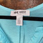 Nine West  Sky Blue Short Sleeve Henley Button Top Women's Size Large Photo 3