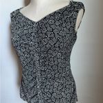 Max Studio top Small Sleeveless Tan/Brown Geometrical Print, V Neck Photo 1