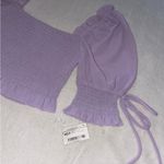 The Impeccable Pig NWT Purple Smocked Crop Top size Small! Photo 4
