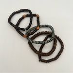 Handmade  wooden beads stretch bracelets Set of 5, NEW! Photo 3