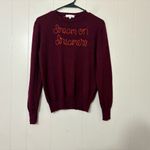 Lingua Franca “Dream On Dreamers” Cashmere Crewneck Burgundy Size S Red Photo 1