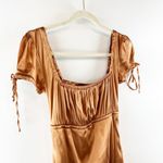 Tiger Mist Tyra Short Sleeve Satin Mini Dress Copper Brown Small Photo 5