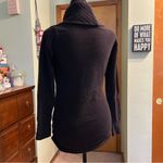 Calvin Klein  black cotton cowl neck sweater size S crochet neck and wrists Photo 2