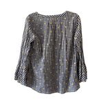 Talbots ‎ Gingham Blouse Yellow Floral Bell Sleeve Top Small Photo 7