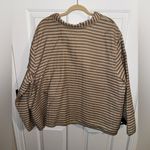 CJ Banks Plus Tan White Stripped Button Up Lined Jacket Blazer 3X Photo 7