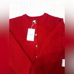 Topshop  red knit ribbed oversized cardigan sweater Photo 3