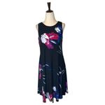 Ralph Lauren Lauren‎  Dress Women 4 Black Floral Print Jersey Knit Shift Mini Photo 1
