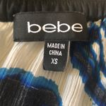 Bebe ‎ over the shoulder black blue gray top Photo 5