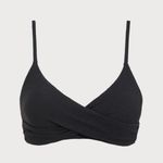 Berlook Black Ribbed Twist Knot Bikini TOP ONLY 17 Size XL Photo 3