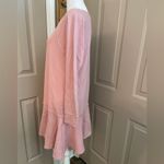 JustFab 100% Cotton drop waist raw edge dusty pink long sleeve minidress. Sz S. Photo 2