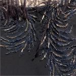 Marchesa off the shoulder ostrich feather dress sz 10 Blue Photo 7