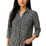 Karl Lagerfeld Karl‎ Lagerfeld Shirt Women's Size Small Blouse Floral Black White Photo 0