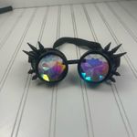 Steampunk Kaleidoscope Spike Goggles Rainbow Lens Festival Rave Costume Eyewear Black Photo 1