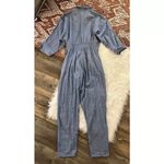 Vintage Chambray Squiggle Embellished Coverall Jumpsuit Blue Size 12 Photo 1