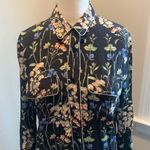 ZARA Pajama Style Floral Printed Tunic Shirt Dress Dark Navy Size Medium Photo 3