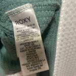 Roxy Waffle Knit Hoodie Women’s Small Sage Green Kangaroo Pocket Cozy Photo 4