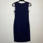 CHAPS  Sleeveless Navy Blue Pencil Dress Gold Accents Photo 1