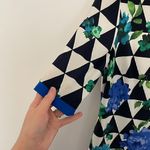 Eliza J Blue Green Floral / White Black Geo Geometric Elbow Sleeve Shift Dress 6 Photo 12