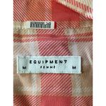 Equipment Femme Plaid Salmon Peach Silk Tunic Top Pullover Size Medium Photo 5