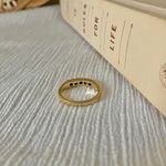 JC Sapphire & Clear Gold Ring Band Inset Channel “Tempest” Wedding Engagement Jewelry Blue Photo 5