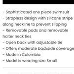 Kibys One Piece Swimsuit Watercolor M Blue Tropical NWT Halter Strapless Size M Photo 3