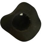 Black Wool Felt Floppy Hat Rust Flower Feather Accent 70s Boho Festival Indie Photo 4