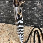 OTG 24/7 Crossbody Purse Wristlet Call Phone Bag Black White Stripe Geo New Photo 3