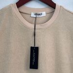 4th & RECKLESS Camel Beige TERRY TOWELLING HIGH WAISTED mini shorts set sz 6 Photo 4