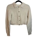 Wilfred Chunky Cream Button Front Merino Wool Boxy Cardigan Size L Photo 0