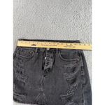 American Eagle  Outfitters Denim Skirt Womens 8 5‎ Button Fly Distressed Ripped Photo 4
