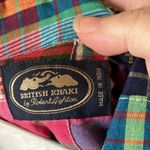 British Khaki  Multicolor madras Plaid ladies trucker jacket small Photo 3