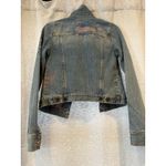 Hollister Y2K HCO Denim Jacket Follow The Sunset Graffiti LOVE Ladies Small Read Photo 6
